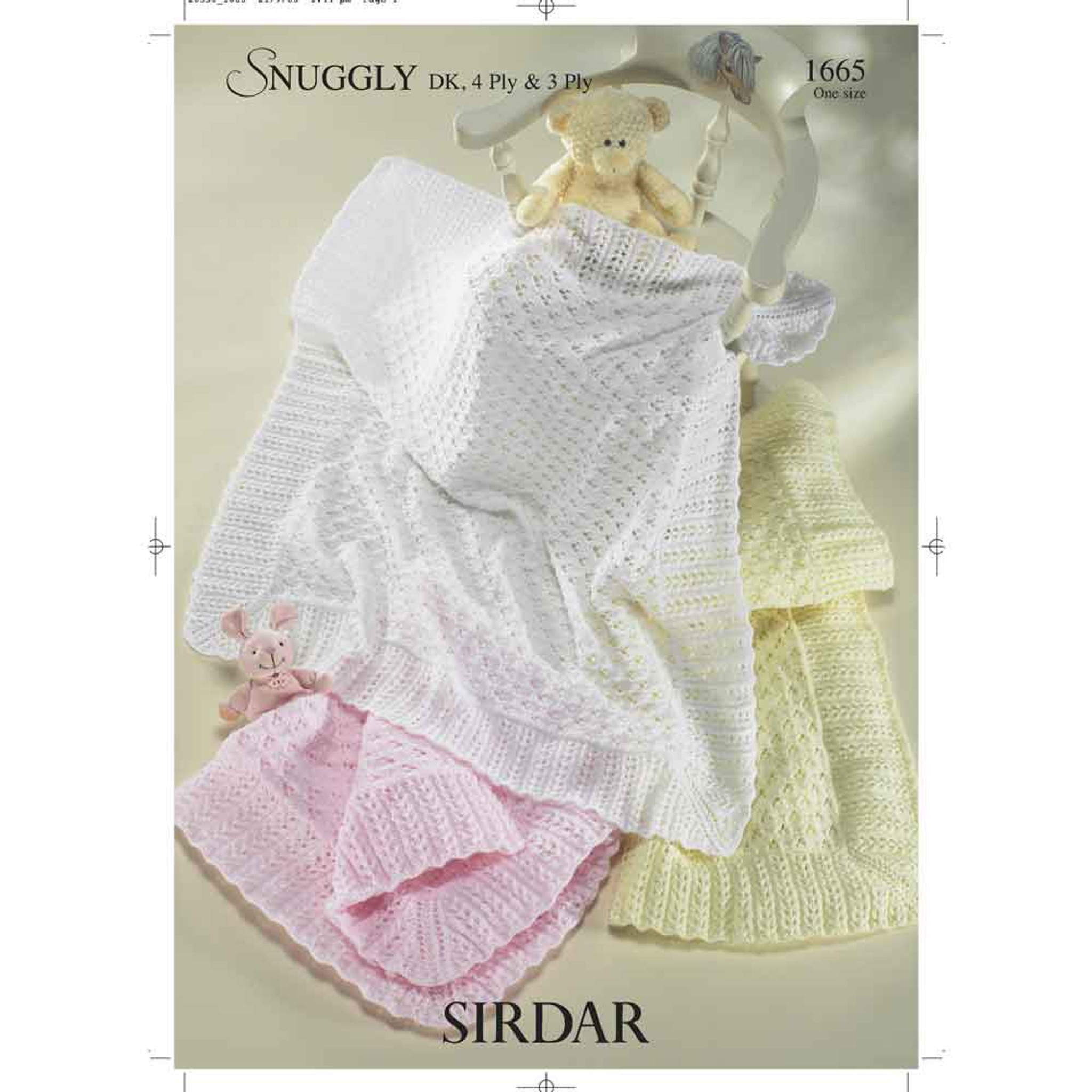 Baby Shawls Knitting Pattern Sirdar Snuggly 3 Ply/4 Ply/DK 1665 Digital Download Outback Yarns