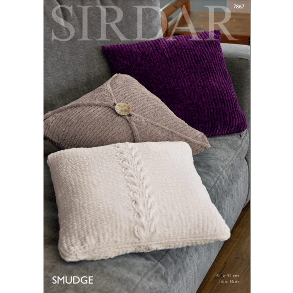 Cushion Covers Knitting Pattern Sirdar Smudge 7867 Digital Download