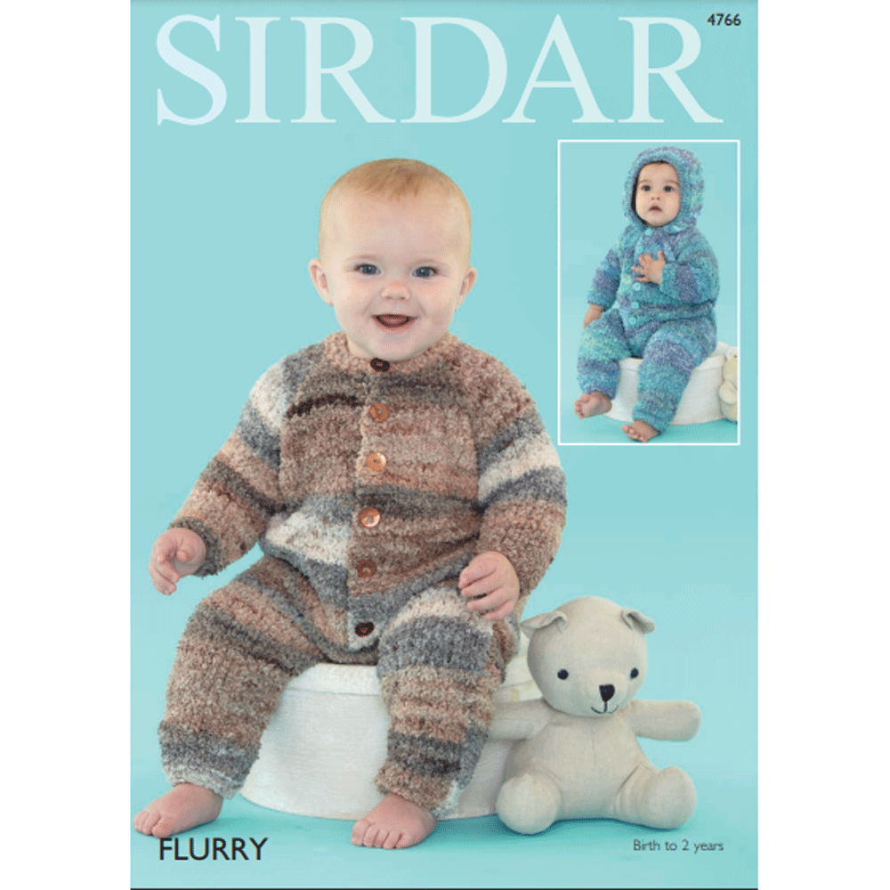 Babies All in One Onesie Knitting Pattern Sirdar Flurry 4766