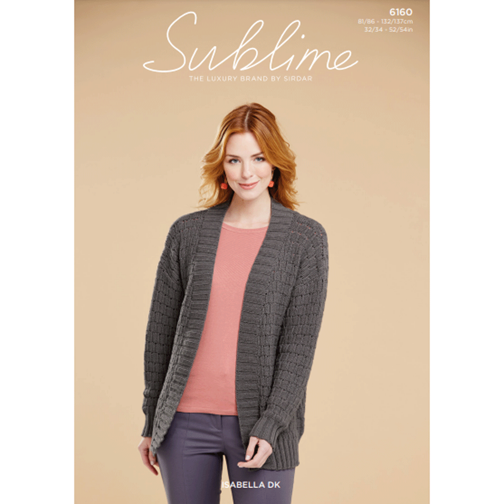 Women's Jacket Knitting Pattern Sirdar Sublime Isabella DK 6160