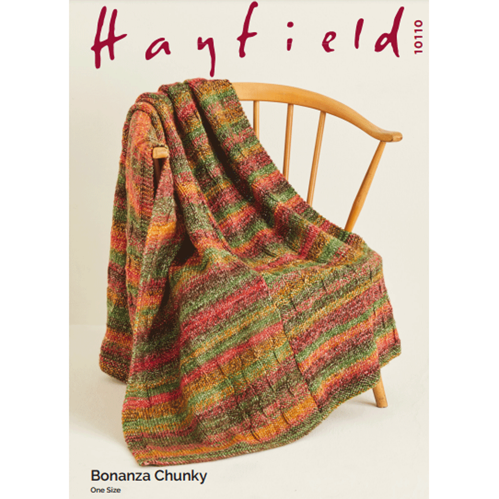 Throw Knitting Pattern Sirdar Hayfield Bonanza Chunky 10110 Digital
