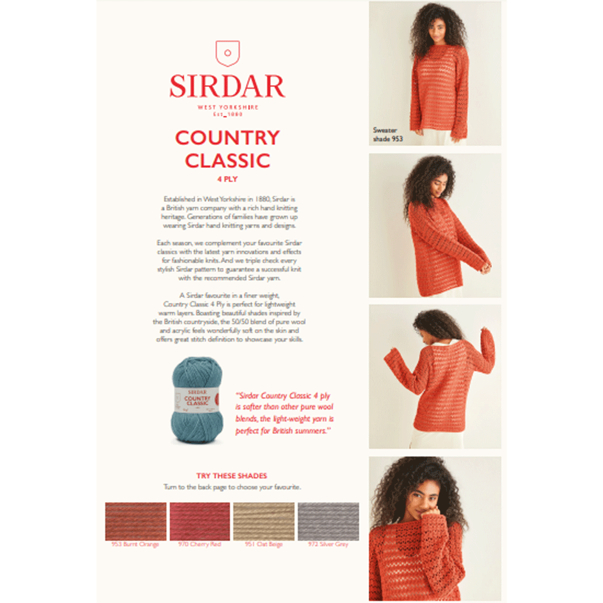 Ladies Boat Neck Tunic Crochet Pattern | Sirdar Country Classic 4 Ply 10244  | Digital Download | Digital Download | Outback Yarns