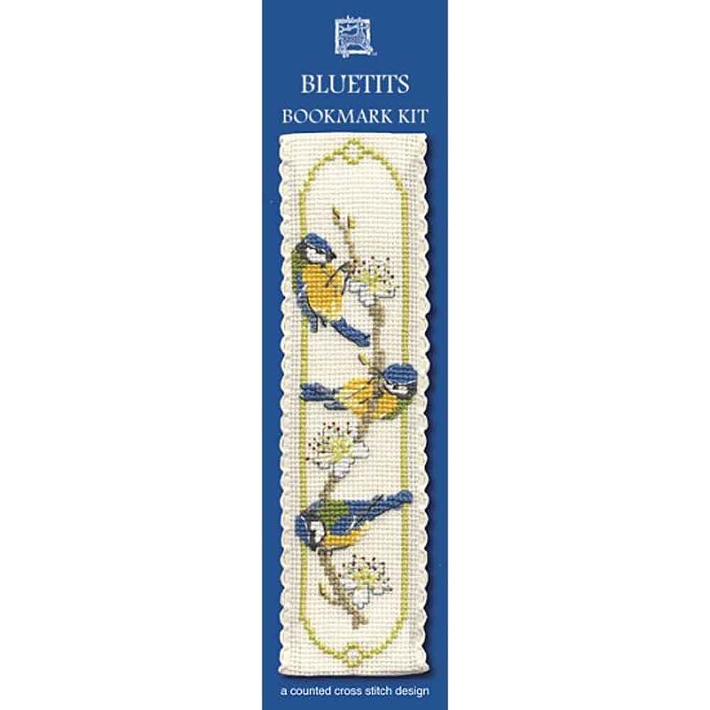 Textile Heritage Cross Stitch Kits Bookmarks Bluetits Outback Yarns