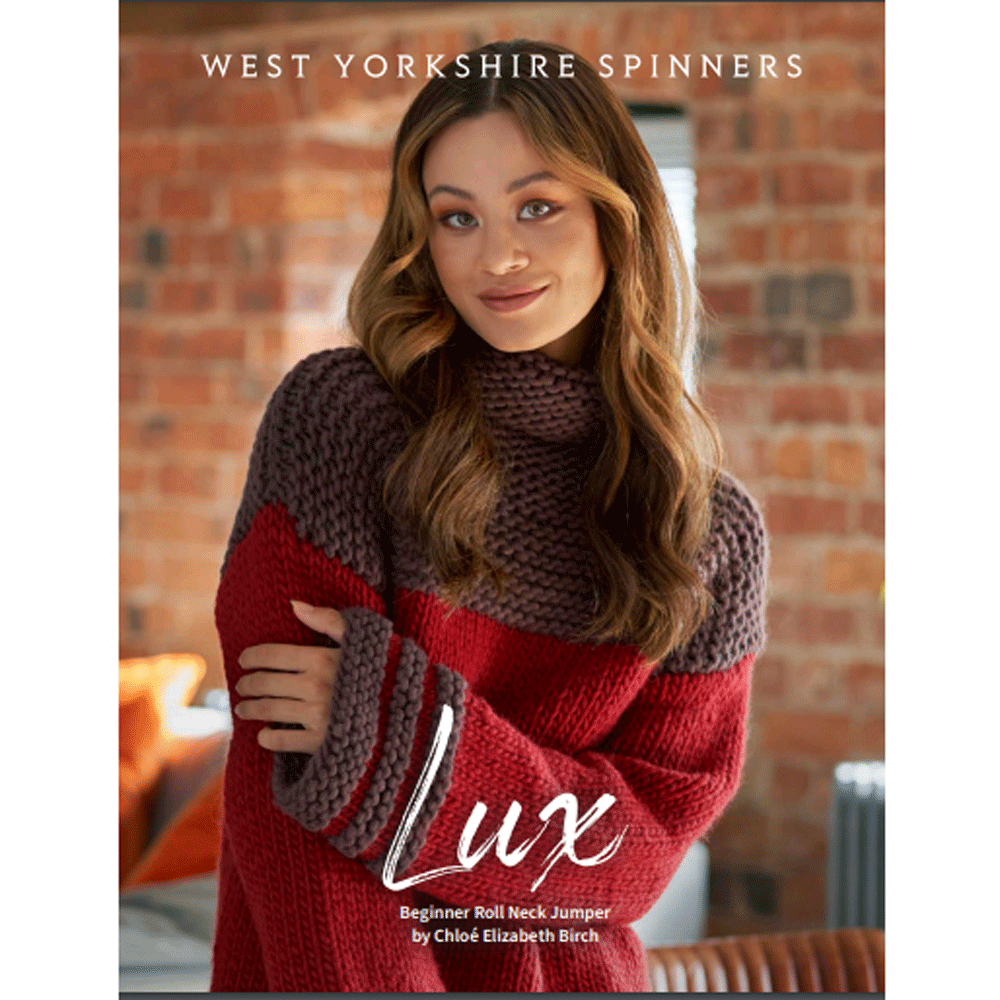 Adult's Lux Beginner Roll Neck Jumper Knitting Pattern WYS Retreat Super Chunky Knitting Yarn