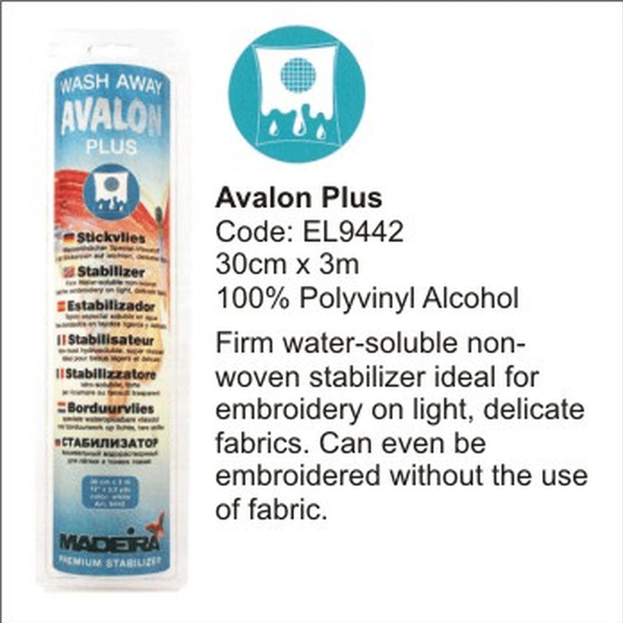 Madeira Avalon Ultra Wash Away Stabilizer - 12 x 3.3yds