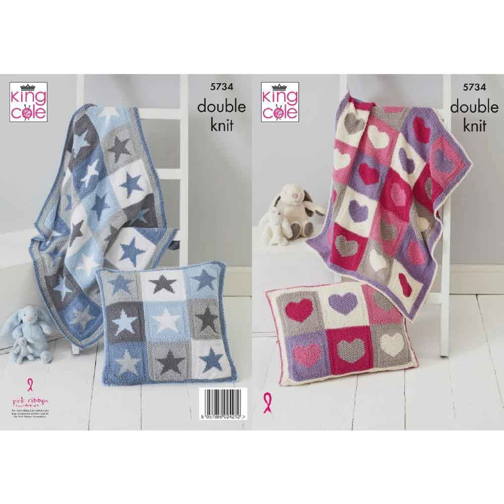 Blankets and Cushion Covers Knitting Pattern King Cole Bamboo Cotton