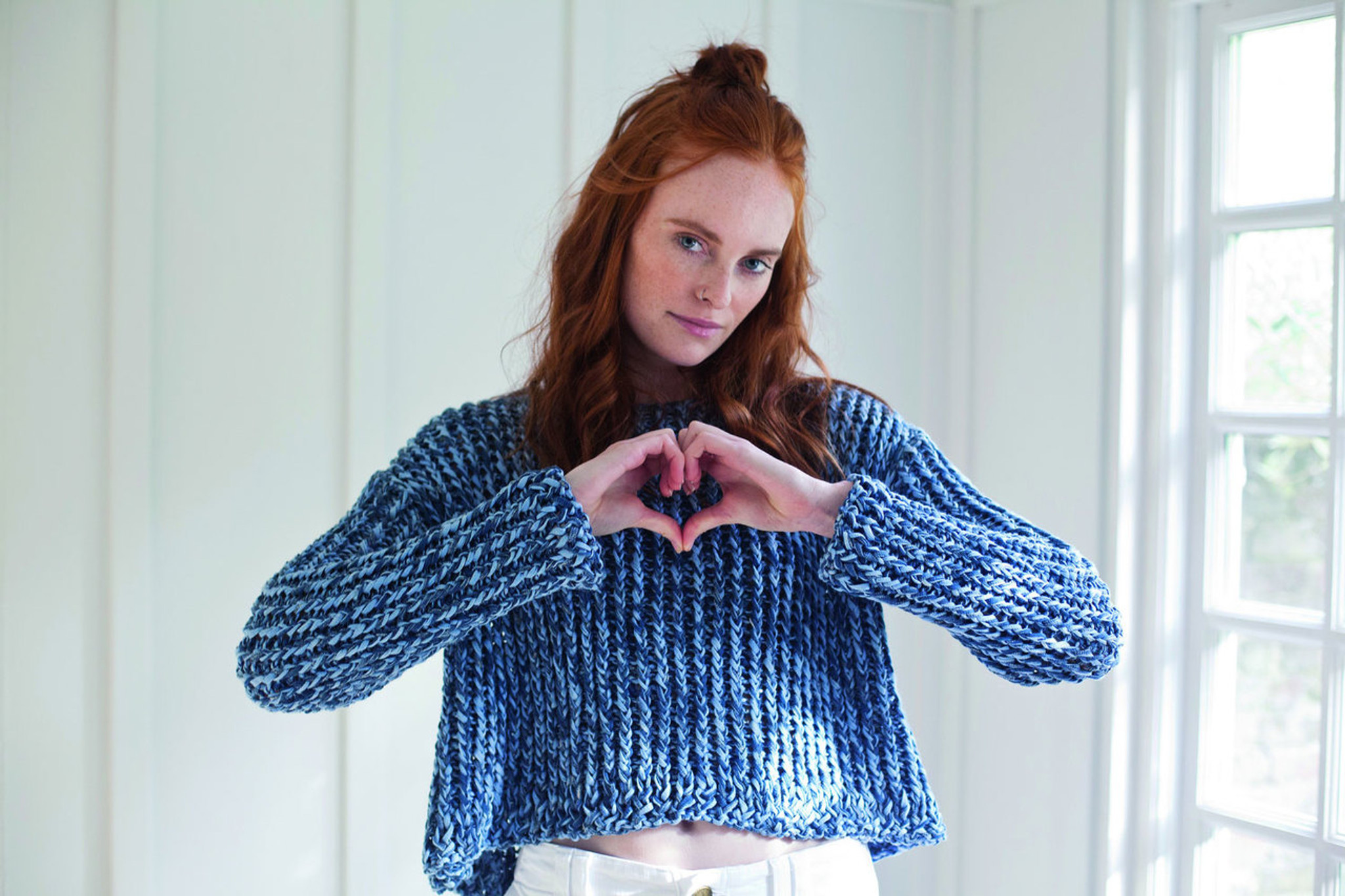 All Tangled Up Jumper/Sweater Knitting Pattern, Rowan Stone Washed