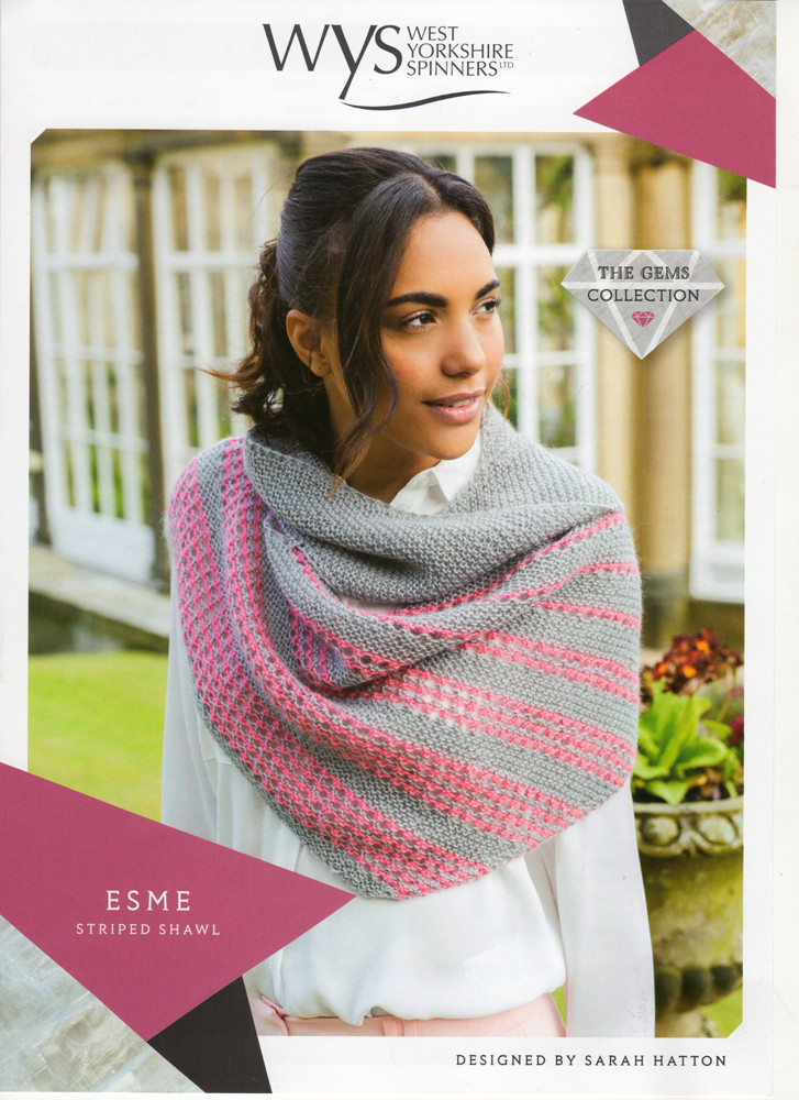 Jasmine Triangular Shawl Pattern WYS Wensleydale Gems
