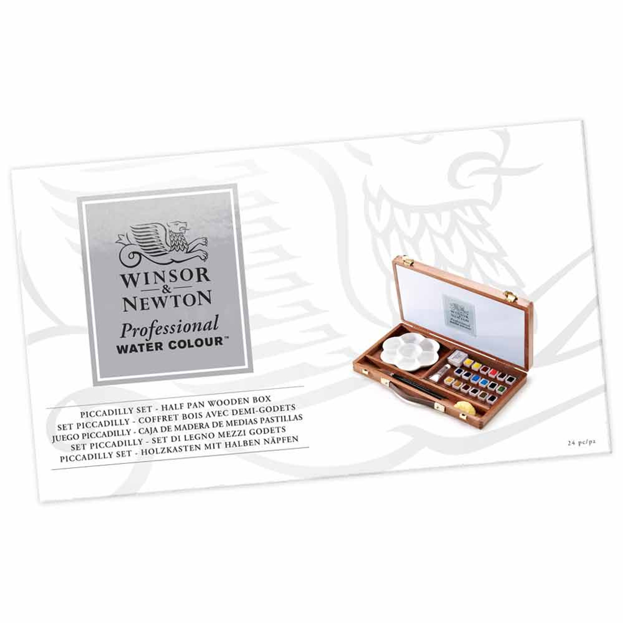 Winsor & Newton Artists Water Colour Wooden Box Set of Half Pans -  Piccadilly