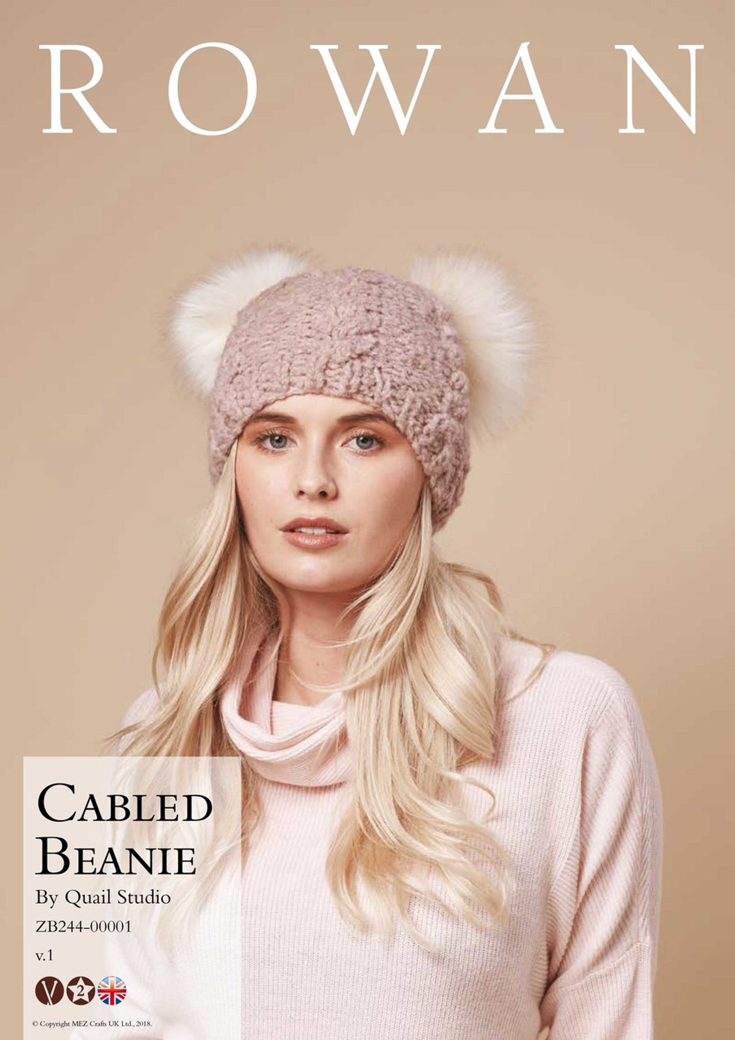 Free Cabled Beanie Hat Knitting Pattern Rowan Cosy Merino