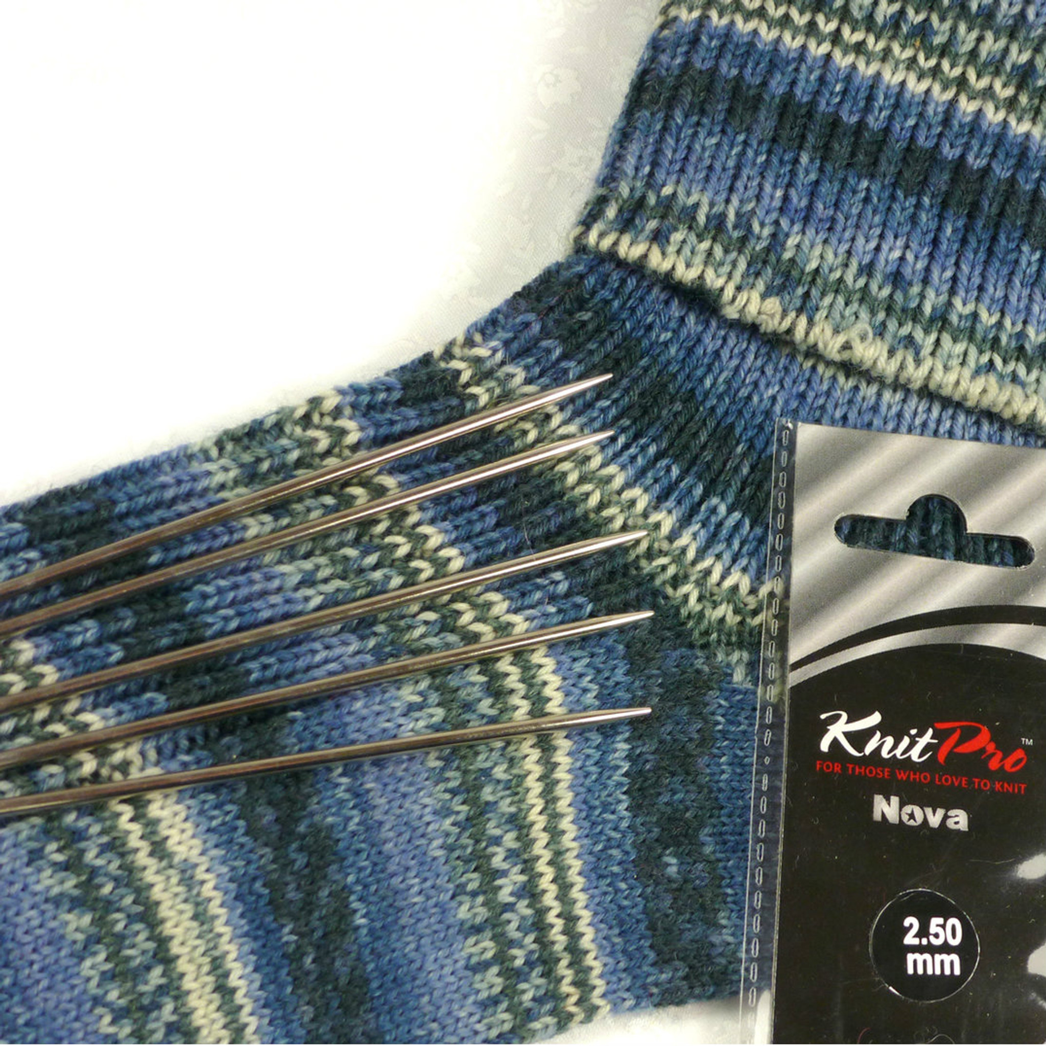 KnitPro Nova Metal 10cm DPN Double Pointed Sock Knitting Needle Set 