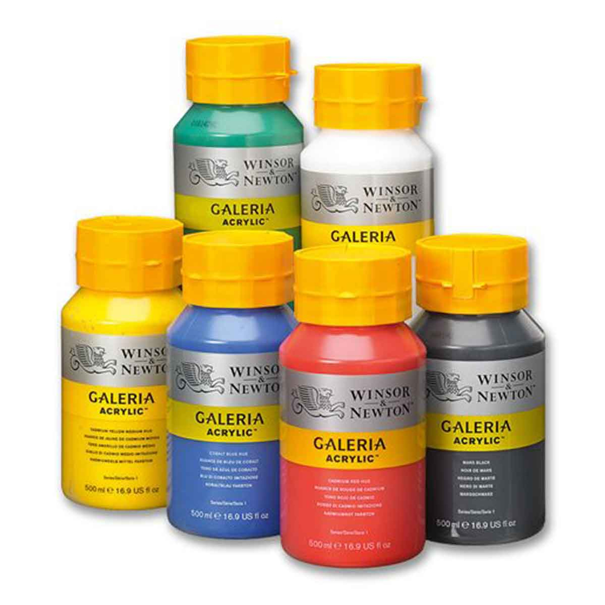 Winsor & Newton Galeria Acrylic Paints, 500ml Tubs, Various Shades