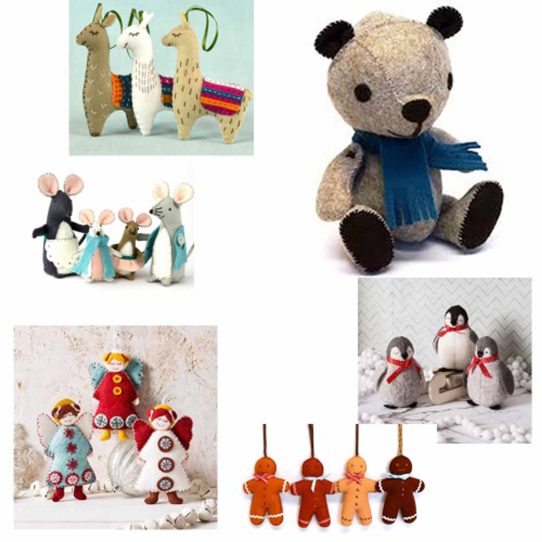 Hand Stitched Felt Craft Kit - Scandinavian Angels - Stitched Modern