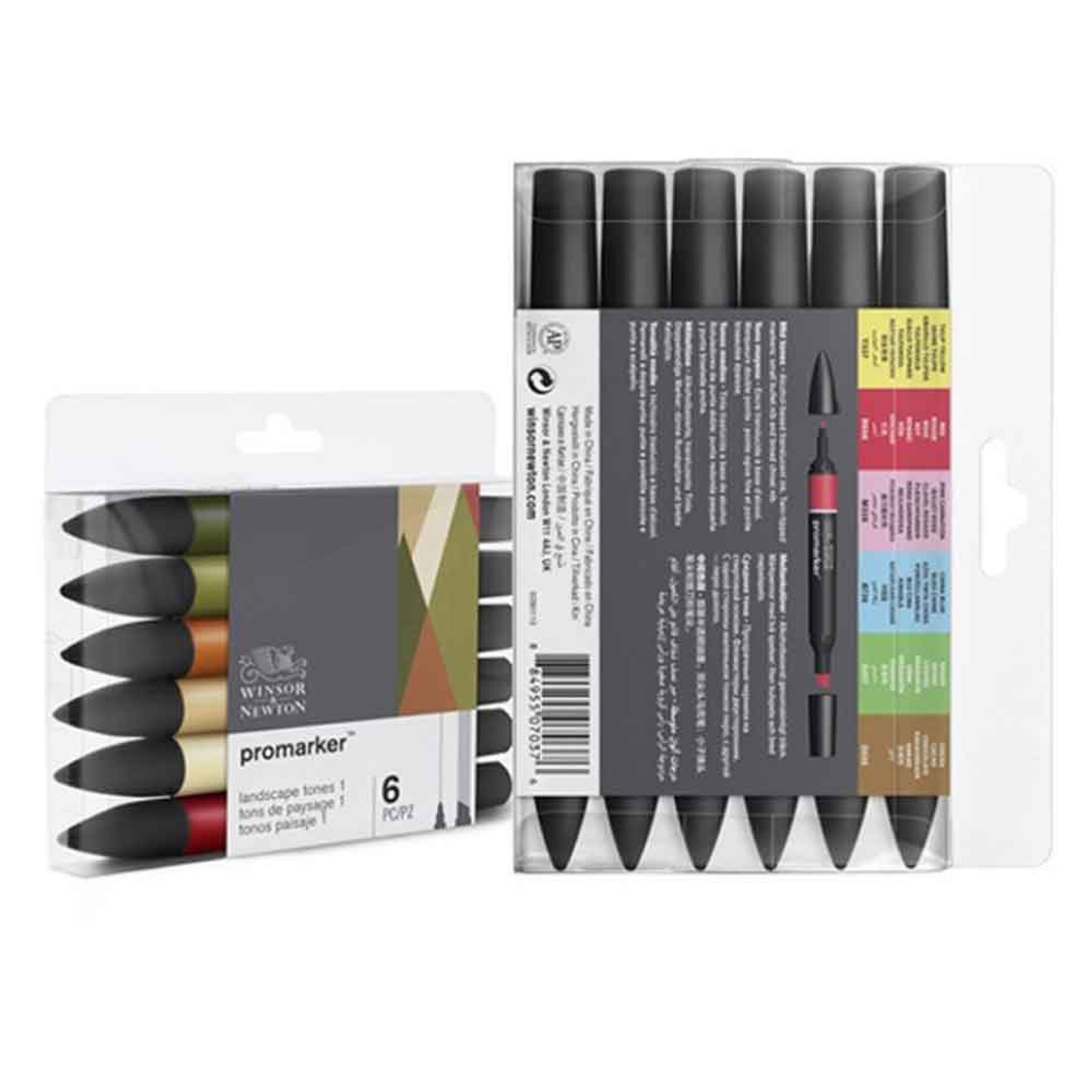 Winsor & Newton ProMarker Set, 6-Markers, Rich Tones