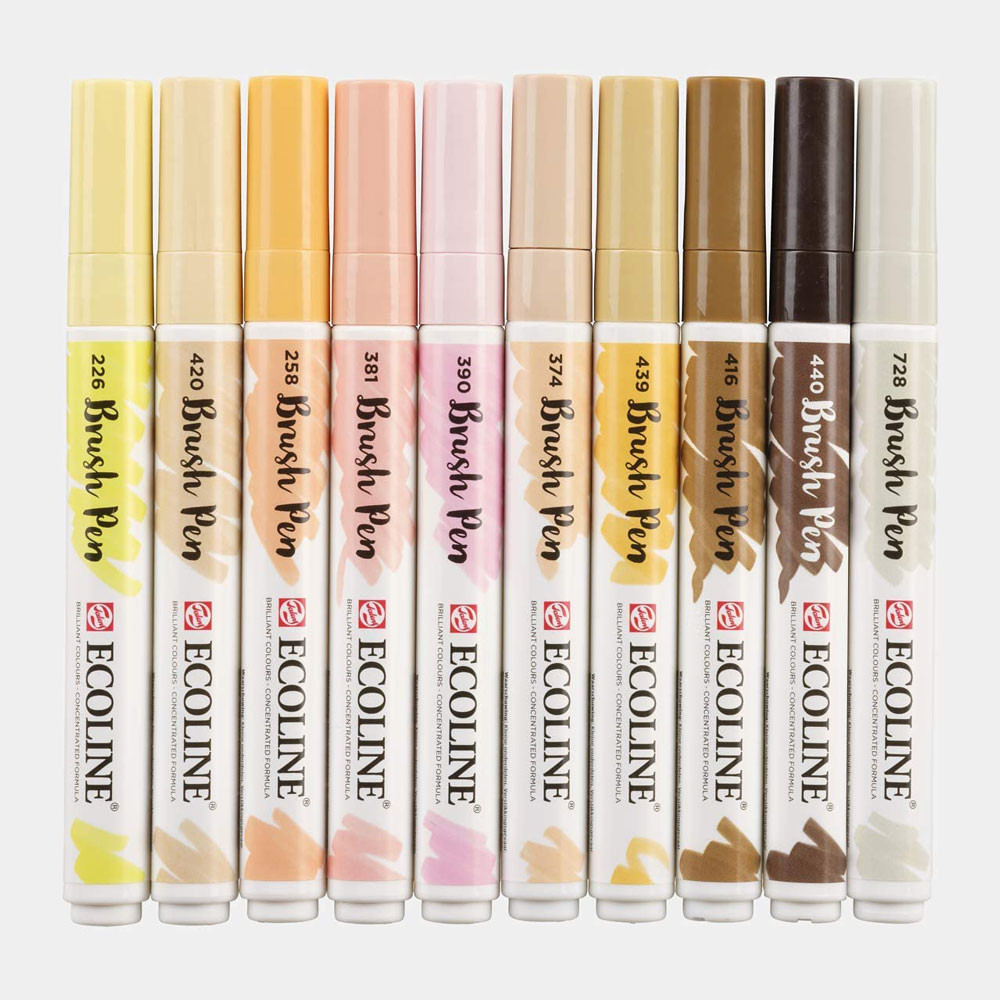Ecoline Watercolour Brush Pen Set Skin Pack of 10 Outback Yarns