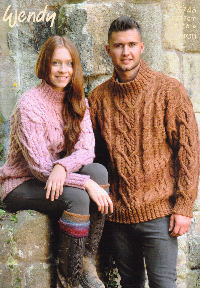 Cabled Sweater Aran Knitting Pattern Wendy Aran 5743 Outback Yarns