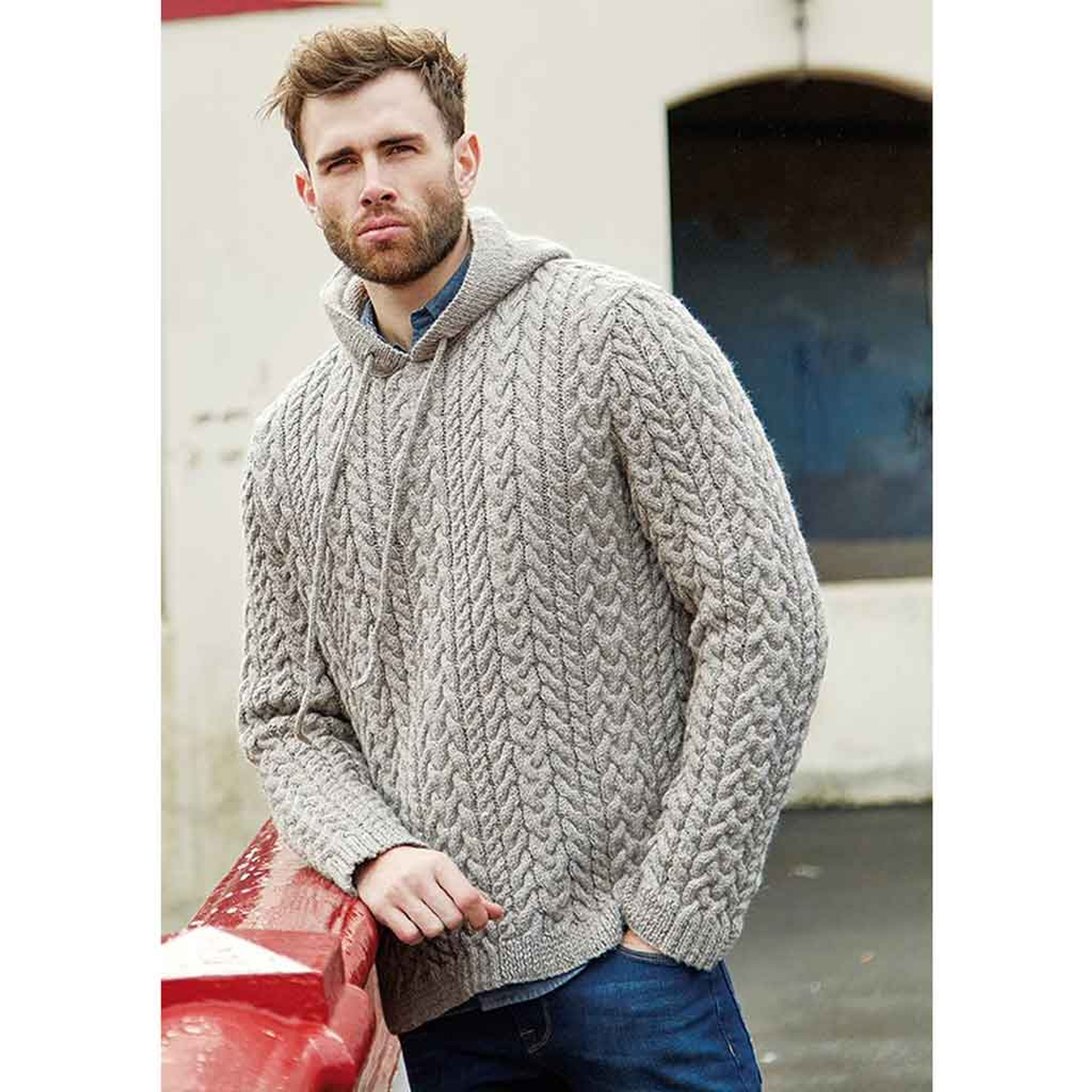 Rowan Heston Men Sweater PDF Pattern, Hemp Tweed | Outback Yarns