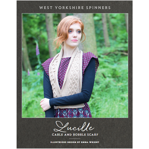 Lucille Cable and Bobble Scarf Knitting Pattern | WYS Illustriuos DK Knitting Yarn WYS98996 | Free Digital Download - Main Image