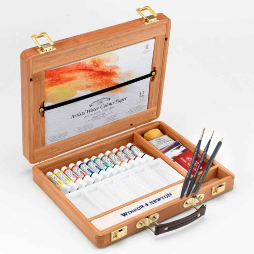 Winsor & Newton Artist Professional Water Colour 5ml Tubes Bamboo Box Artist Set - Main Image