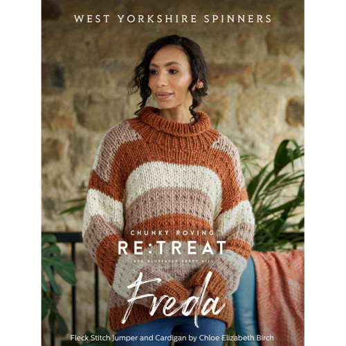 Freda Fleck Stitch Jumper and Cardigan Knitting Pattern | WYS Retreat Chunky Roving Knitting Yarn DBP0183 | Digital Download - Main Image