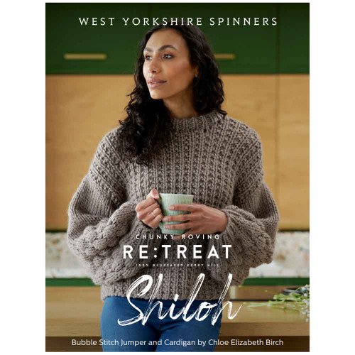 Shiloh Bubble Stitch Jumper and Cardigan Knitting Pattern | WYS Retreat Chunky Roving Knitting Yarn DBP0184 | Digital Download - Main Image