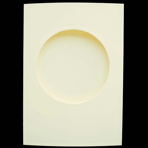 A6 Tri-Fold, Circle Aperture Cards with Envelopes | Habico | Various Colours | Cream
