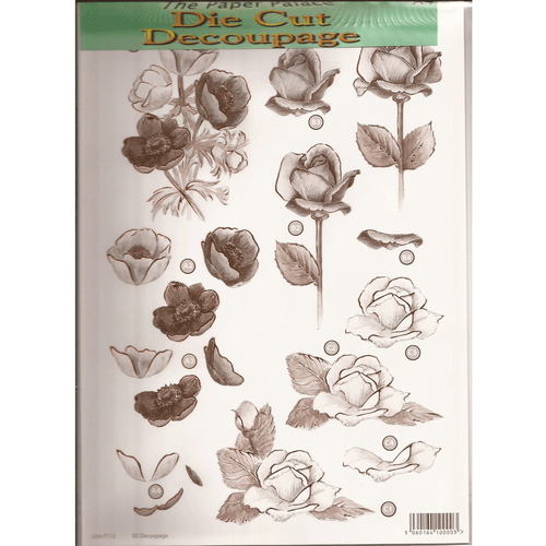 Anemones & Roses | Die-Cut Decoupage Sheet | Craft UK 