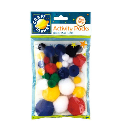 Assorted Sized and Coloured Pompoms | 30pcs | Craft Planet - Main Image