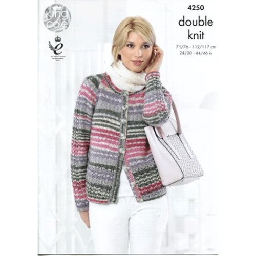 Ladies Cardigan and Sweater Knitting Pattern | King Cole Drifter DK 4250 | Digital Download - Main Image