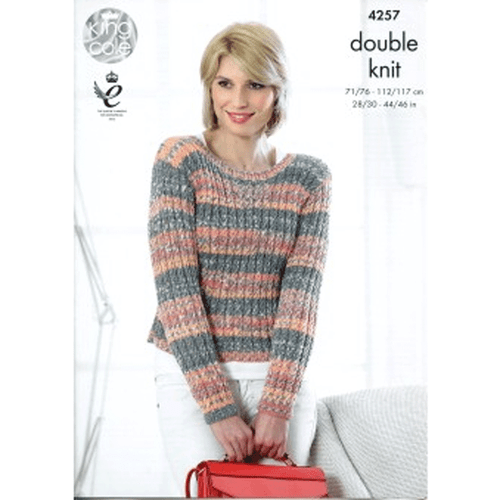 Ladies Cardigan and Sweater Knitting Pattern | King Cole Drifter DK 4257 | Digital Download - Main Image