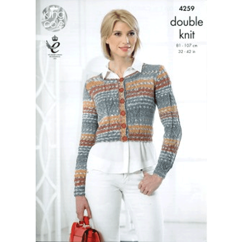 Ladies Waistcoat and Cardigan Knitting Pattern | King Cole Drifter DK 4259 | Digital Download - Main Image