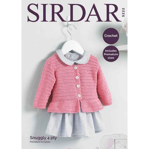 Baby Girls Cardigan Knitting Pattern | Sirdar Snuggly 4 Ply 5222 | Digital Download - Main Image