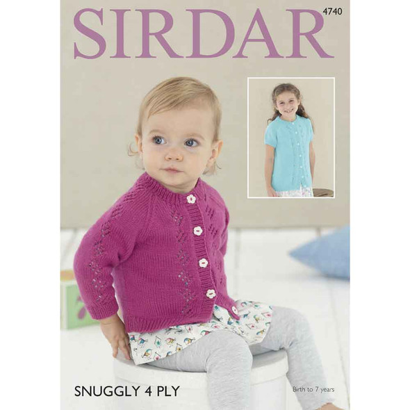 Babies/Girls Cardigans Knitting Pattern | Sirdar Snuggly 4 Ply 4740 | Digital Download - Main Image