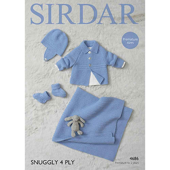 Blanket, Jacket and Accessories Knitting Pattern | Sirdar Snuggly 4 Ply 4686 | Digital Download - Main Image