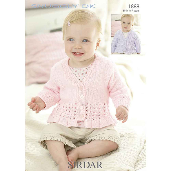 Baby/Girls Cardigans Knitting Pattern | Sirdar Snuggly DK 1888 | Digital Download - Main Image