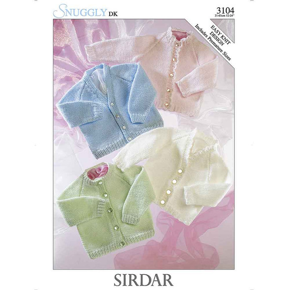 Raglan Cardigans Knitting Pattern | Sirdar Snuggly DK 3104 | Digital Download - Main Image