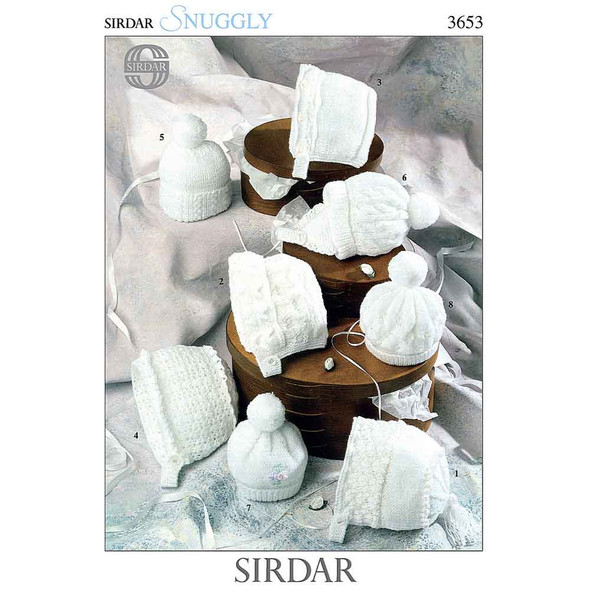 Baby/Children Hats Knitting Pattern | Sirdar Snuggly DK / 4 Ply 3653 | Digital Download