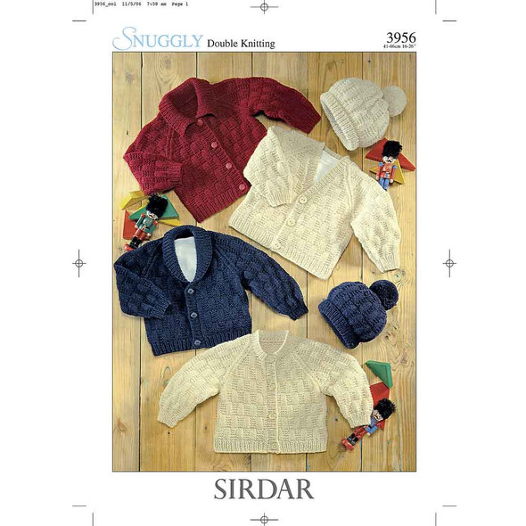 Cardigans and Hat Knitting Pattern | Sirdar Snuggly DK 3956 | Digital Download - Main Image