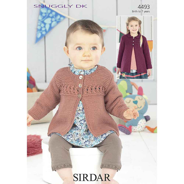 Girl's Cardigan and Coat Knitting Pattern | Sirdar Snuggly DK 4493 | Digital Download - Main Image