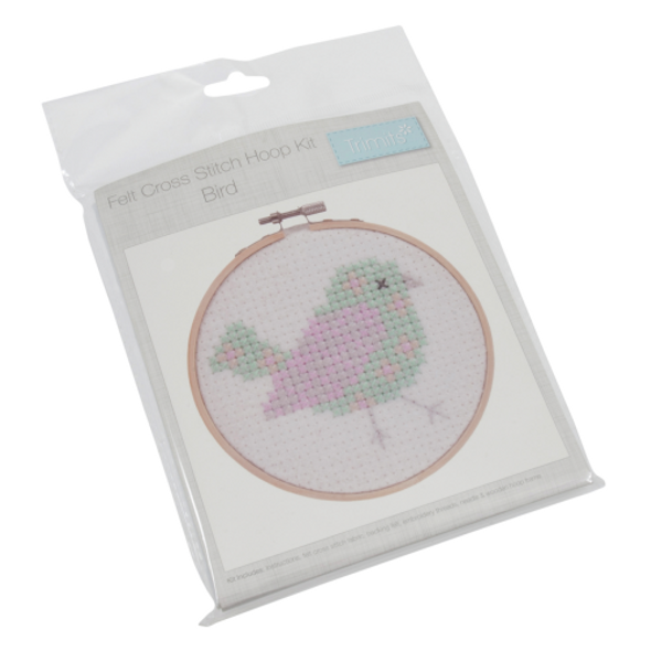 Trimits | Felt Counted Cross Stitch Hoop Kit | Bird