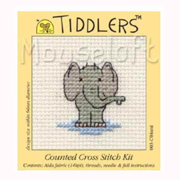 Mouseloft | Tiddlers Mini Cross Stitch Kits | Elephant