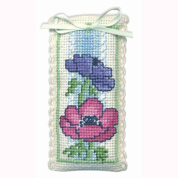 Textile Heritage | Counted Cross Stitch Lavender Sachet Kit | Anemonies - Main Image