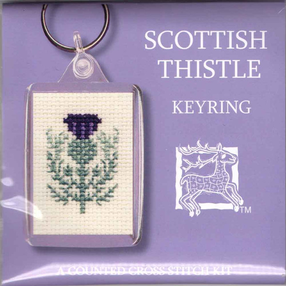 Textile Heritage | Counted Cross Stitch Keyring Kit | Scottish Thistle