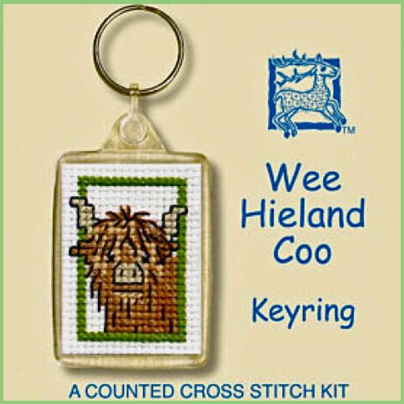 Textile Heritage | Counted Cross Stitch Keyring Kit | Wee Hieland Coo