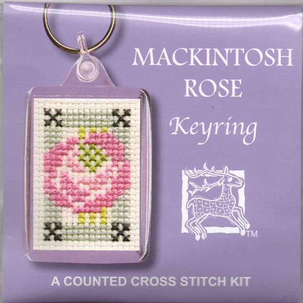 Textile Heritage | Counted Cross Stitch Keyring Kit | Mackintosh Rose