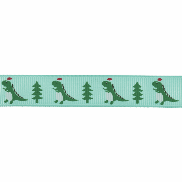 Christmas Dinosaurs | Grosgrain Ribbon | 15mm | Trimits