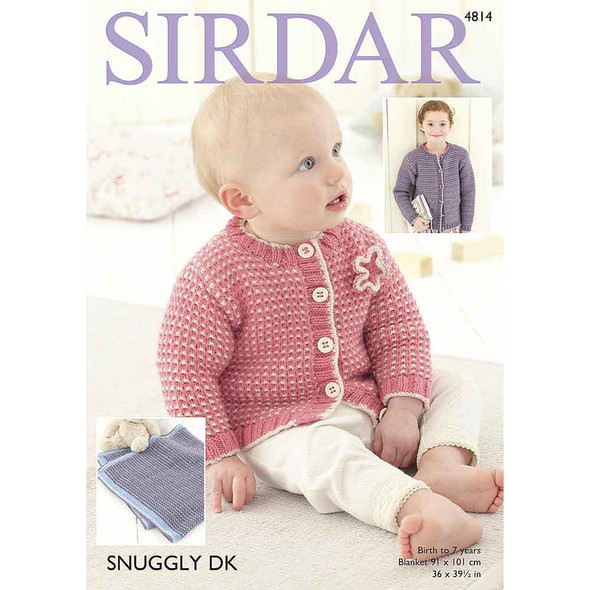 Cardigans and Blanket Knitting Pattern | Sirdar Snuggly DK 4814 | Digital Download - Main Image