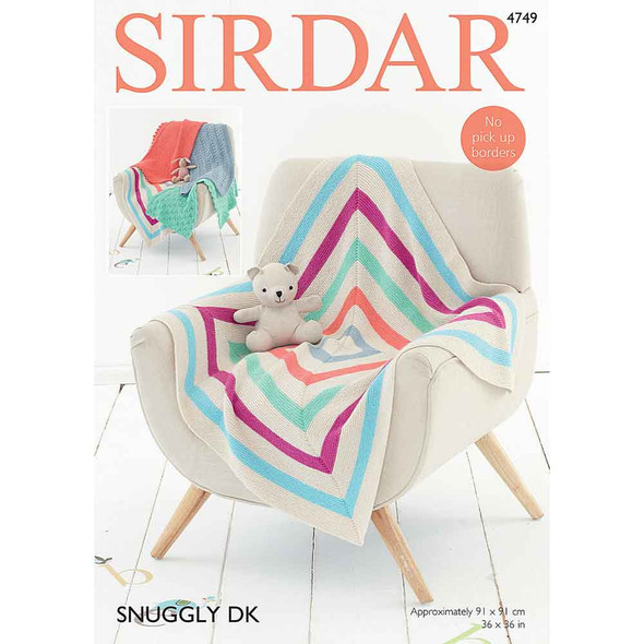 Blankets Knitting Pattern | Sirdar Snuggly DK 4749 | Digital Download - Main Image