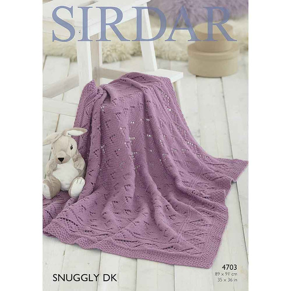 Blanket Knitting Pattern | Sirdar Snuggly DK 4703 | Digital Download - Main Image