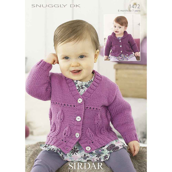 Children/Baby Girl's Cardigans Knitting Pattern | Sirdar Snuggly DK 1472 | Digital Download - Main Image